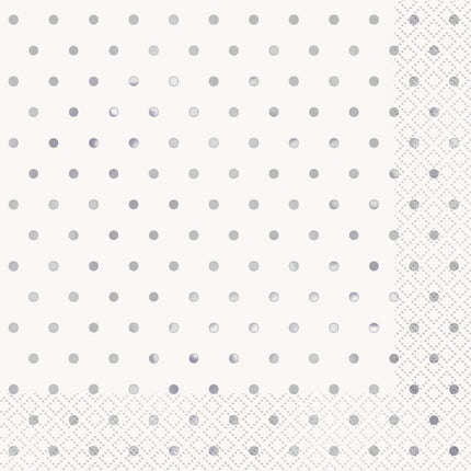 Serwetki Confetti Silver 25cm 16szt