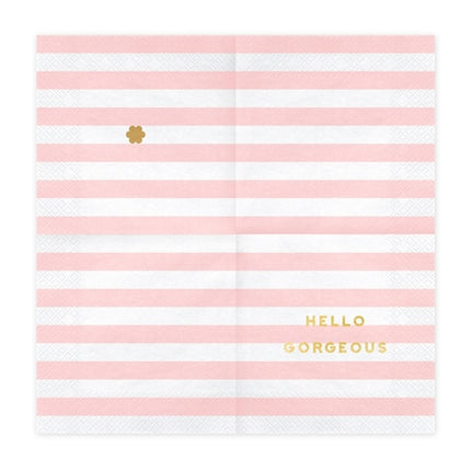 Jasnoróżowe serwetki Hello Gorgeous 33cm 20szt