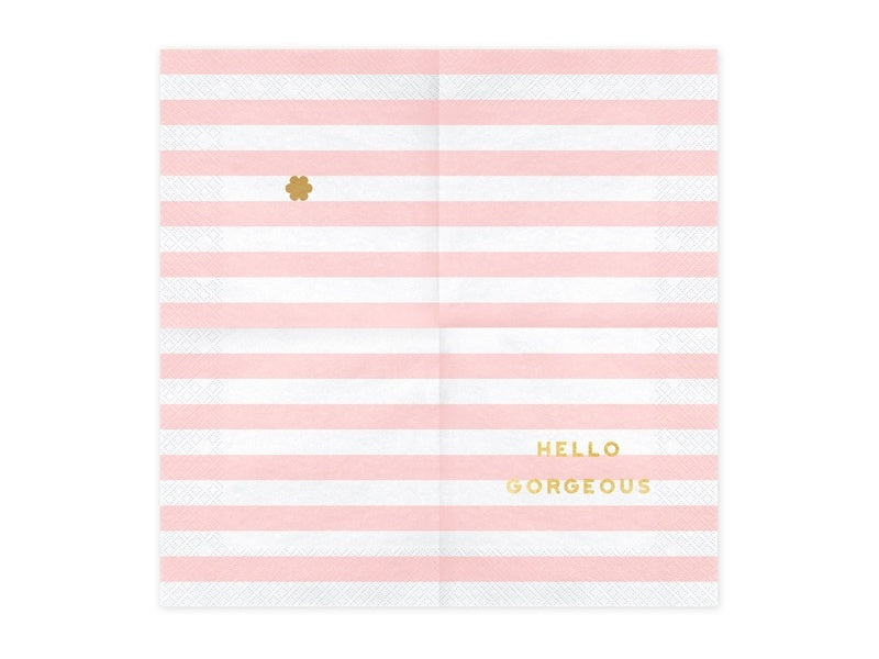 Jasnoróżowe serwetki Hello Gorgeous 33cm 20szt