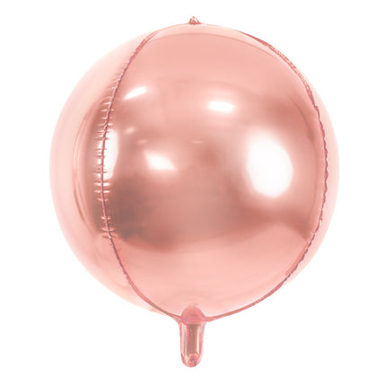 Balon helowy okrągły różowe złoto pusty 40 cm