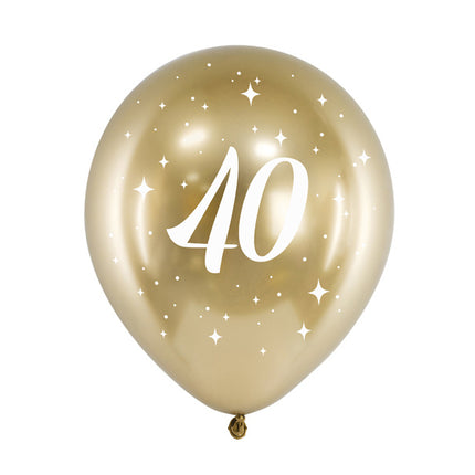 Balony 40 lat złote 30cm 6szt