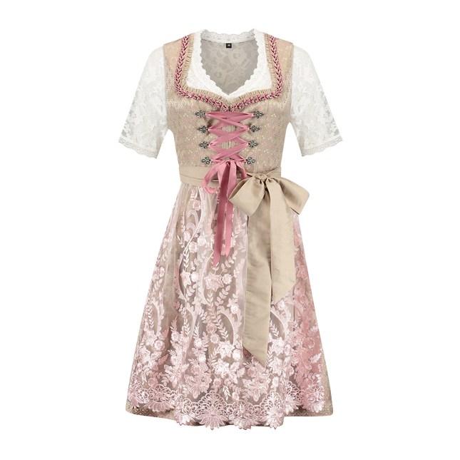 Złoto-różowa sukienka Dirndl Oktoberfest Ladies 2 szt.
