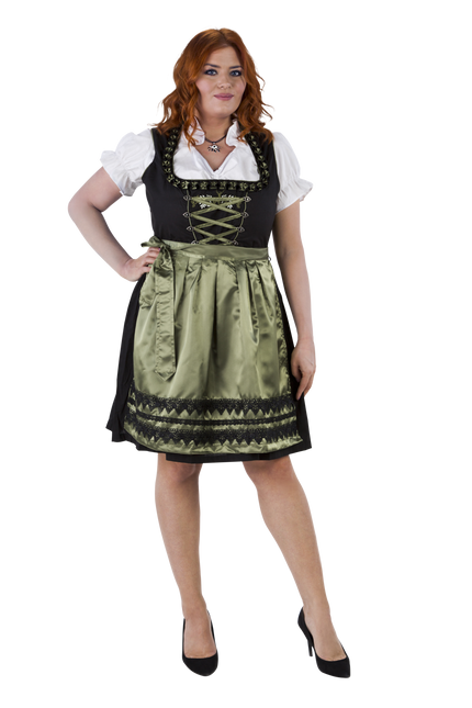Czarno-zielona sukienka Dirndl Oktoberfest Ladies