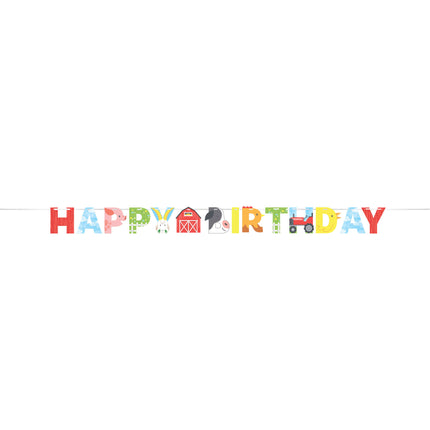 Chusta listowa Farmhouse Happy Birthday 2,5 m