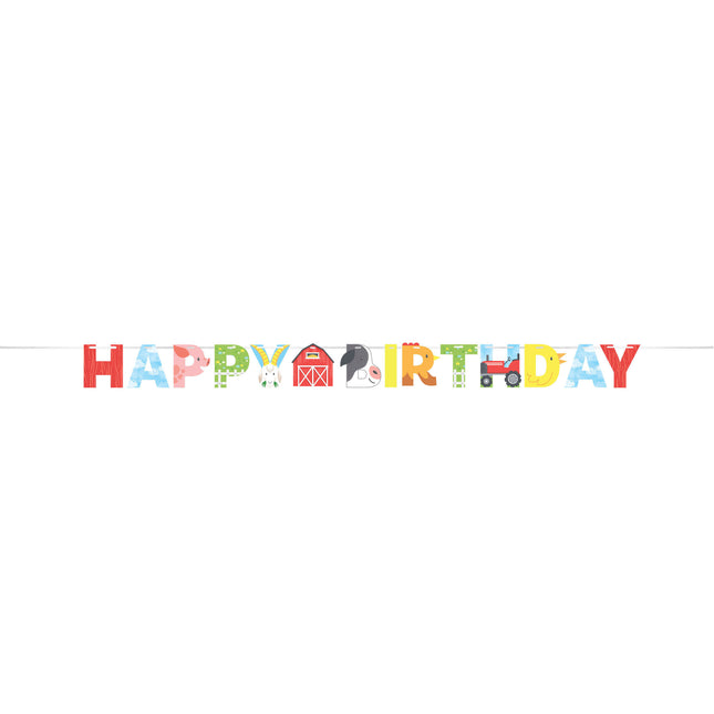 Chusta listowa Farmhouse Happy Birthday 2,5 m