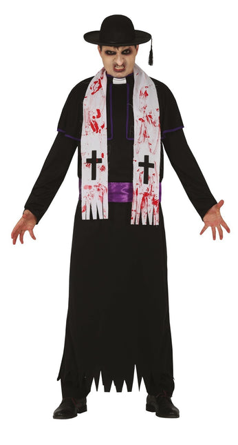 Kostium Zombie Kapłana na Halloween Mężczyźni L