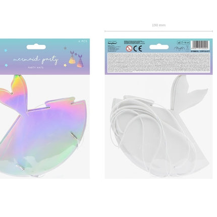 Czapki imprezowe syrenki 18cm 6szt