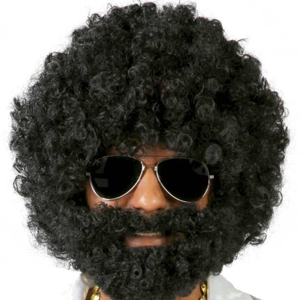 Peruka afro z brodą