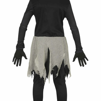 Kostium szkieletu na Halloween dla dziewczynki czarny