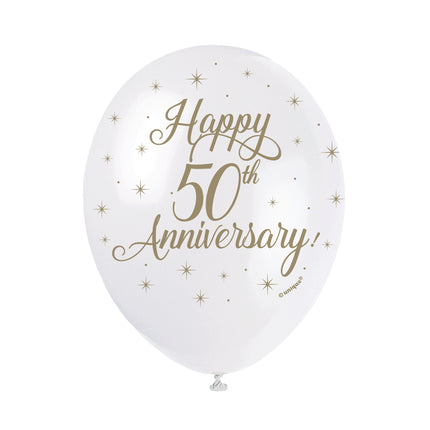 Balony Happy 50th Anniversary 30cm 5szt