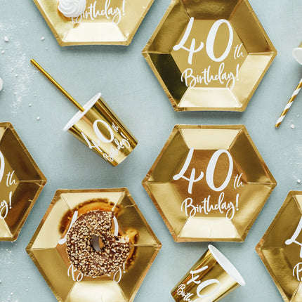 Talerze 40 Years Gold 20cm 6szt