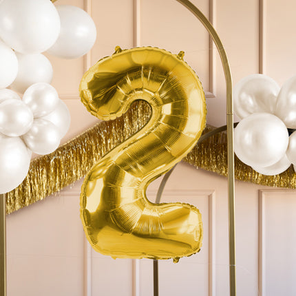 Balon z figurką na 2 lata złoty pusty 72 cm