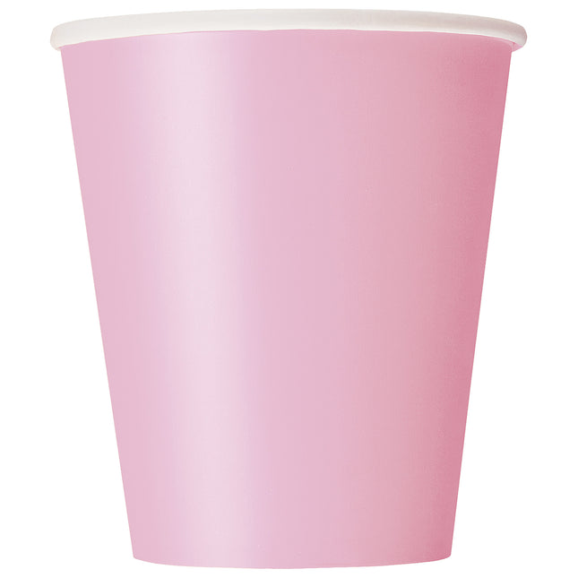 Różowe kubki kartonowe 266ml 8szt
