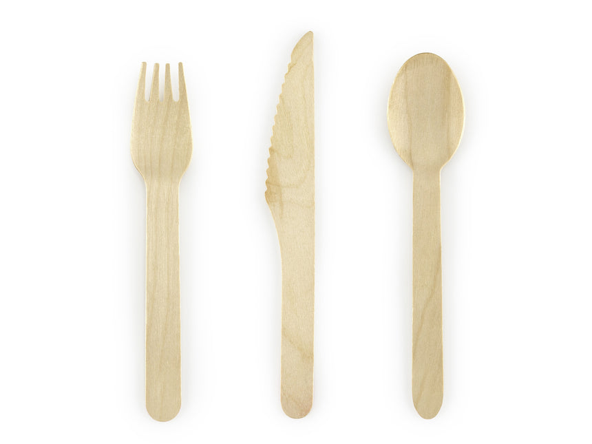 Sztućce drewniane 16cm 18 szt.