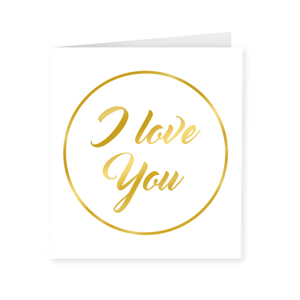 Kartka I Love You Gold White 15cm