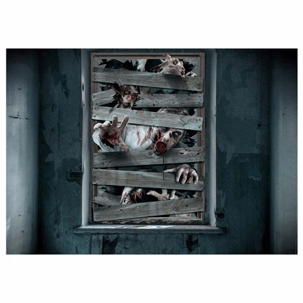 Halloweenowa dekoracja okienna Zombie