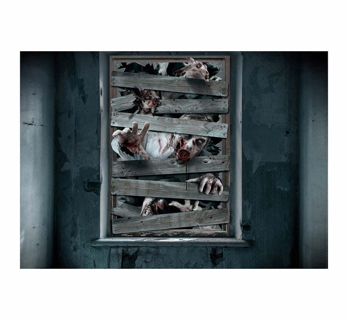 Halloweenowa dekoracja okienna Zombie
