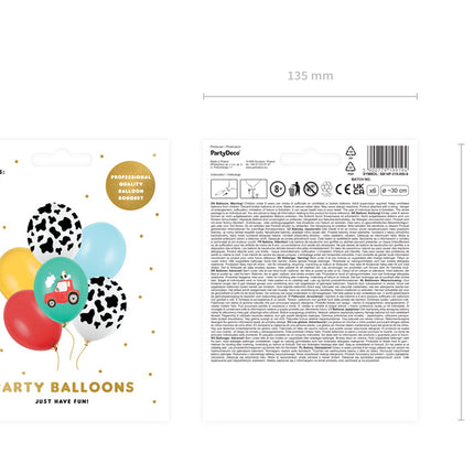 Balony Farm Mix 30cm 6szt