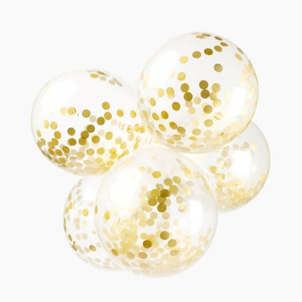 Balony konfetti złote 30cm 6szt