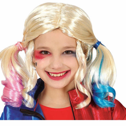 Blond peruka Harley Quinn dla dziecka
