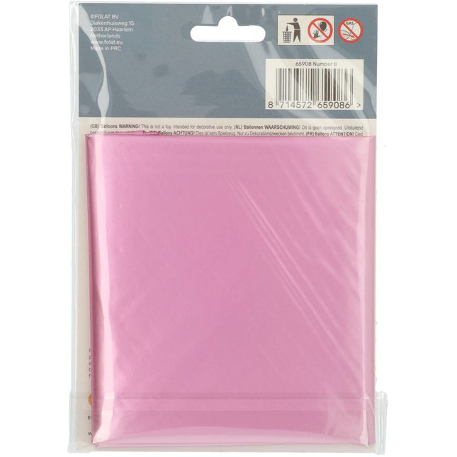 Balon foliowy Figura 8 Matt Pink XL 86cm pusty