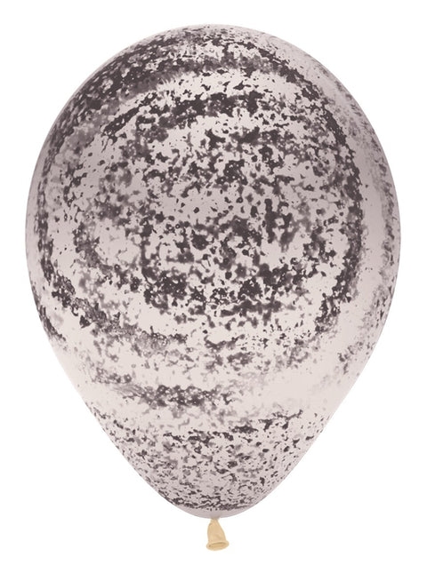 Balony Graffiti Black Crystal Clear 30cm 25szt