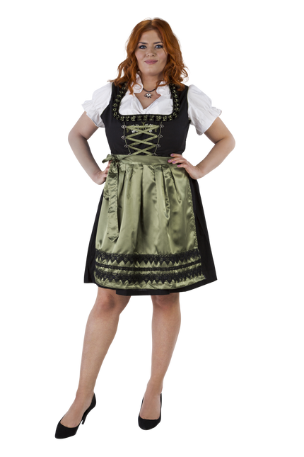 Czarno-zielona sukienka Dirndl Oktoberfest Ladies