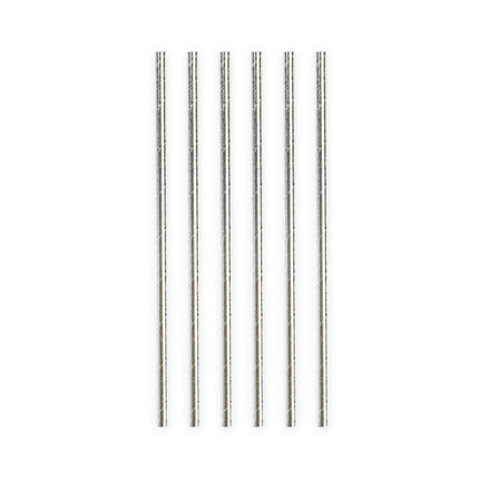 Słomki papierowe srebrne metaliczne 19,7 cm 20 szt.