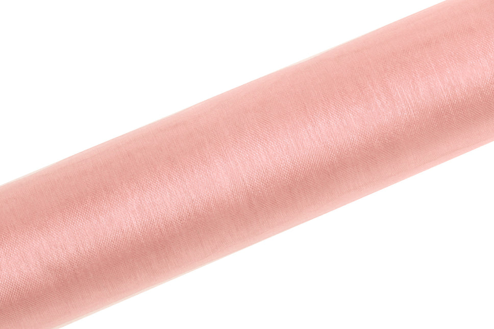 Różowa pastelowa tkanina z organzy 16cm 9m