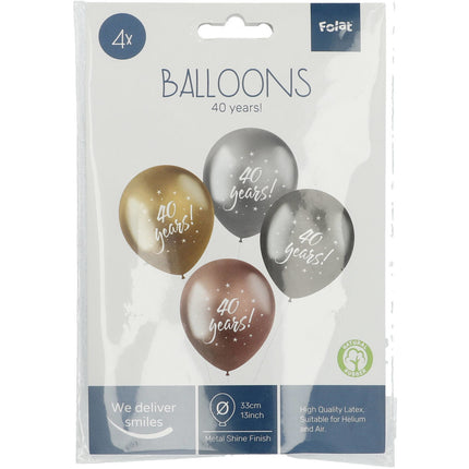 Balony 40 lat 33cm 4szt
