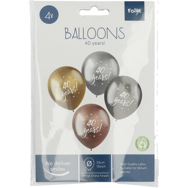 Balony 40 lat 33cm 4szt