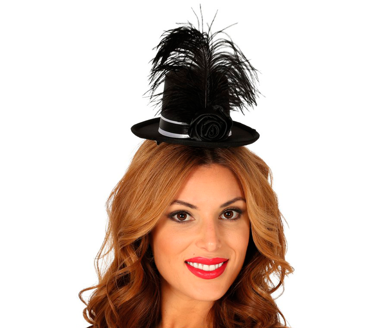 Opaska na głowę Mini Hat Feathers Black