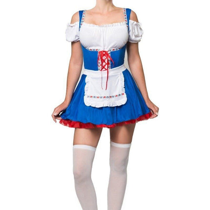 Sukienka Dirndl Oktoberfest Niebieski Czerwony
