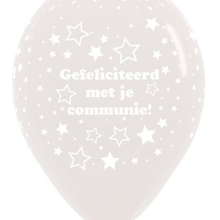 Balony komunijne gwiazdki krystalicznie przezroczyste 30cm 25szt