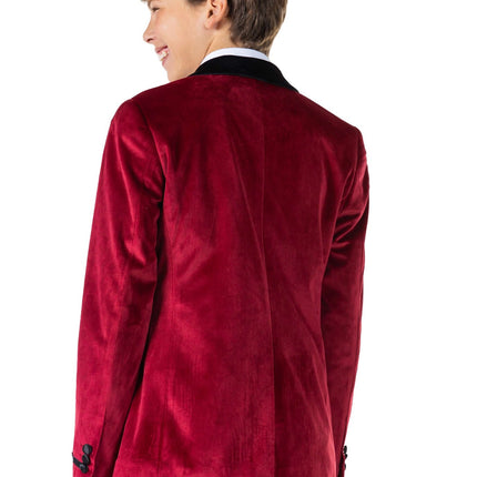 Bordeaux Red Velvet Blazer Boy Teen <tc>OppoSuits</tc>