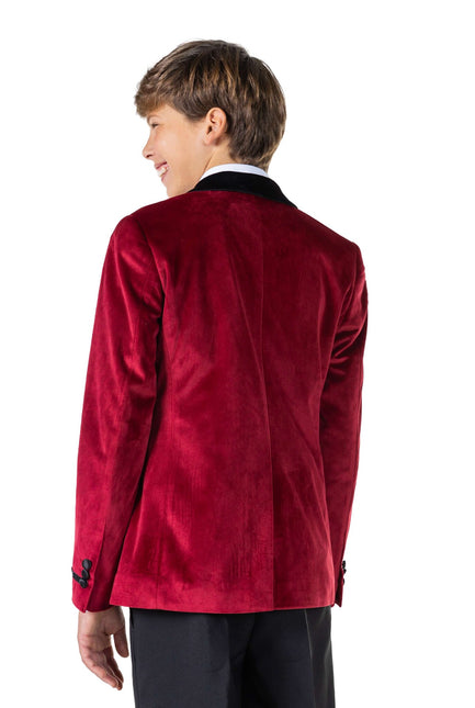 Bordeaux Red Velvet Blazer Boy Teen <tc>OppoSuits</tc>