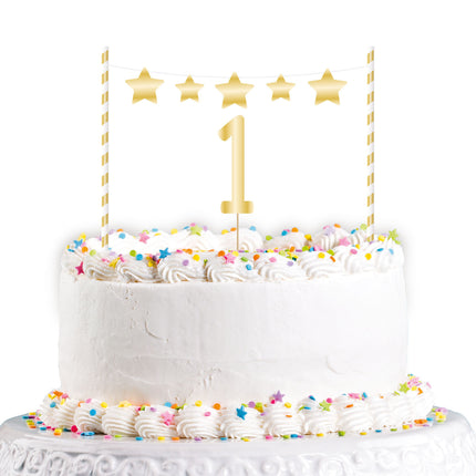 Topper na tort 1st Birthday Gold 19cm