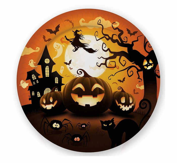 Talerzyki na Halloween Dynia 23cm 6szt