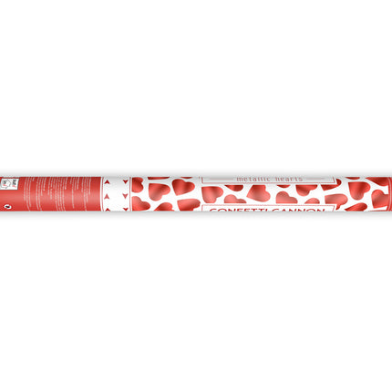 Konfetti Cannon Hearts Red 60cm