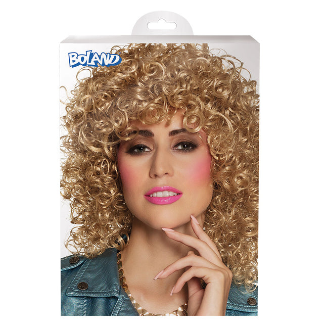 Peruka krótkie włosy kręcone blond