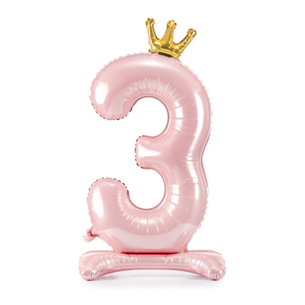 Balon foliowy Figurka 3 Jasnoróżowy Standardowy Pusty 84cm