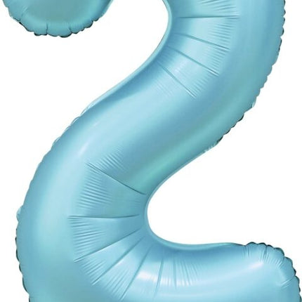 Jasnoniebieski balon z figurką 2 lata, połysk 86 cm