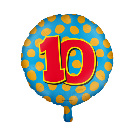 Balon helowy 10 lat kolorowy pusty 46 cm