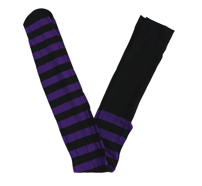 Fioletowe legginsy w paski