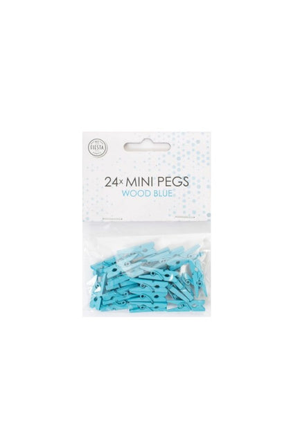 Mini kołki drewniane niebieskie 24szt