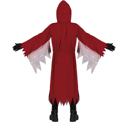 Kostium czaszki na Halloween dla dziecka czerwony