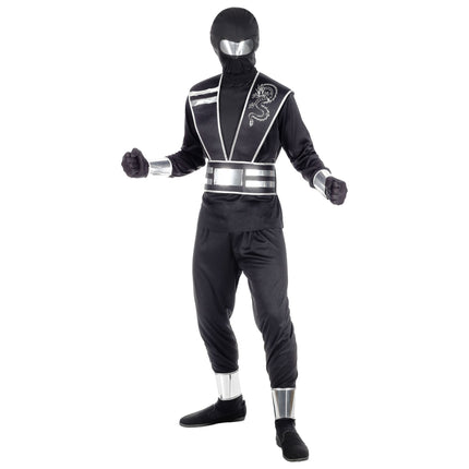 Kombinezon Ninja Czarny Srebrny Chłopiec