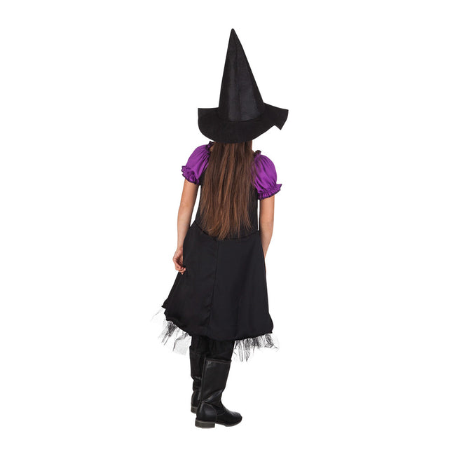 Kostium czarownicy na Halloween dla dziecka fioletowy