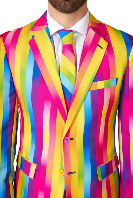 Garnitur męski w tęczowe paski <tc>OppoSuits</tc>