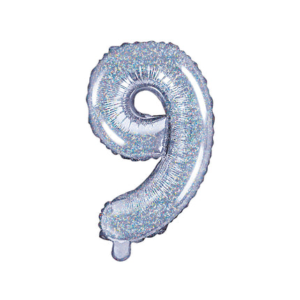 Balon foliowy Figurka 9 Holograficzny 35cm